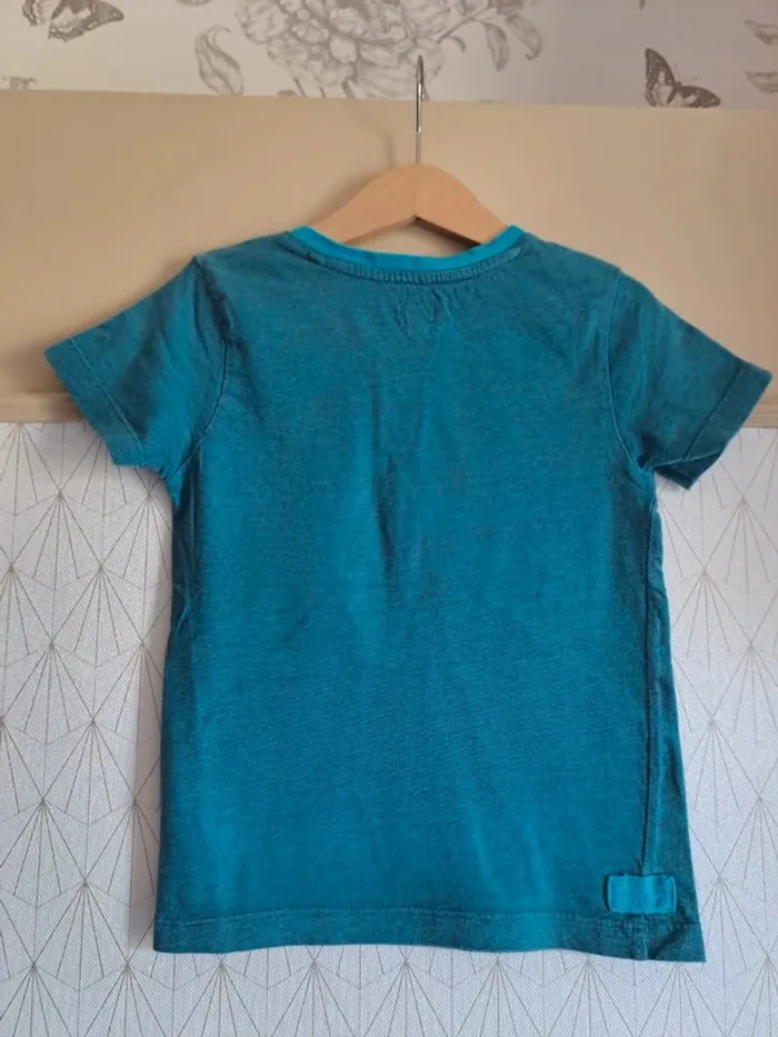T-shirt garçon 5 ans terre de marins turquoise comme neuf - photo numéro 2