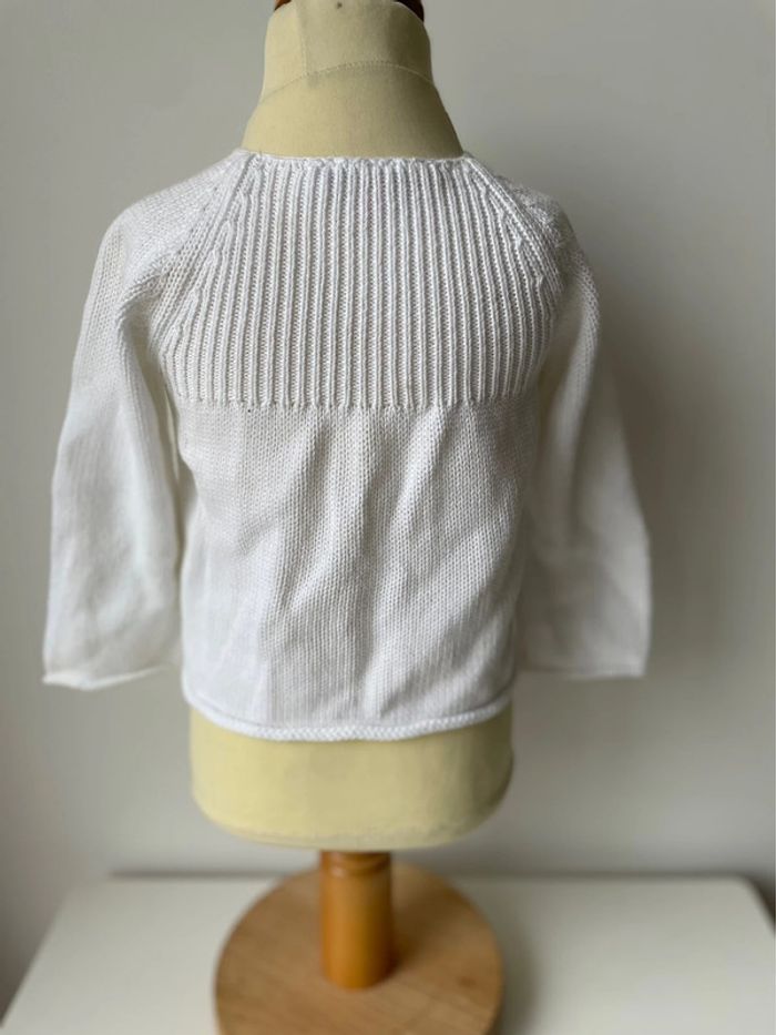 Gilet blanc bébé bonpoint - photo numéro 3