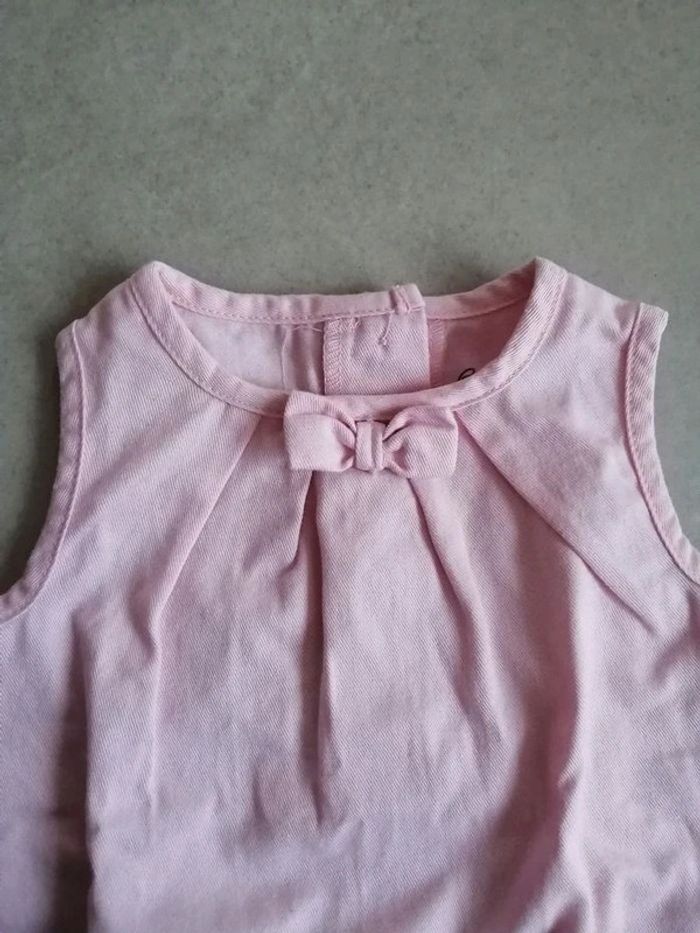 Robe droite rose 6 mois coton - photo numéro 2