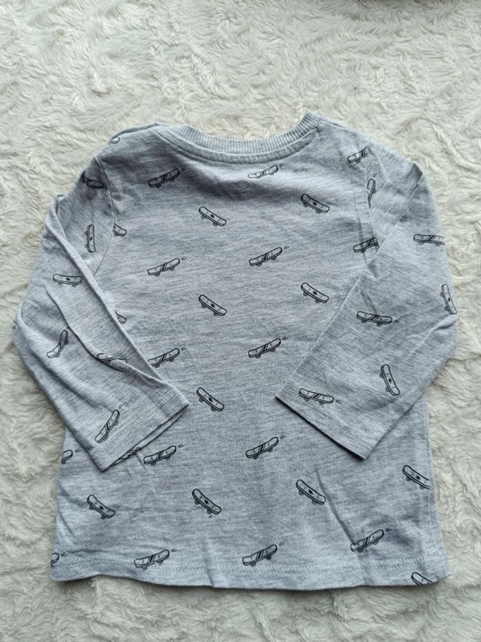 Tee shirt chemise manches longues Garçon 9 mois skateboard Kiabi - photo numéro 7