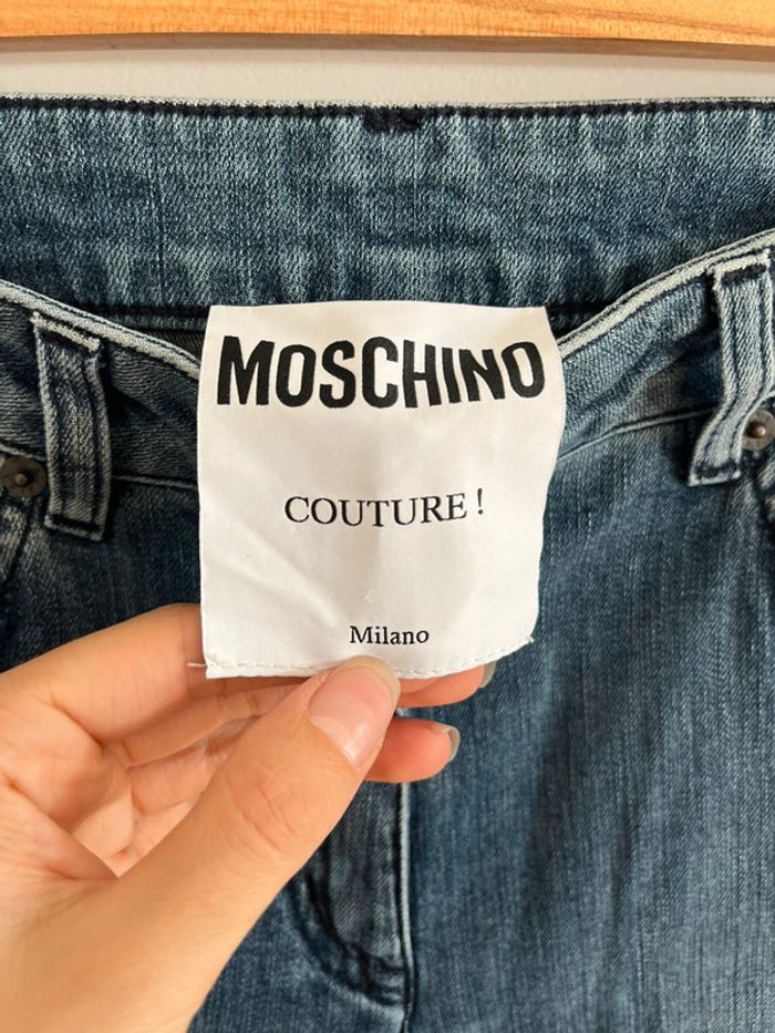 Jean slim/skinny à motifs visage Moschino Couture - photo numéro 3