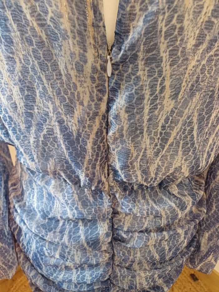 Robe cache-coeur bleue froncée Indefeir taille S/M 36/38 - photo numéro 10