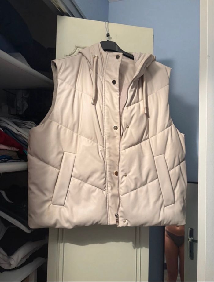 doudoune sans manches similicuir