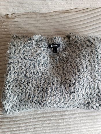 Pull loose à poils blancs brillants - taille M/L