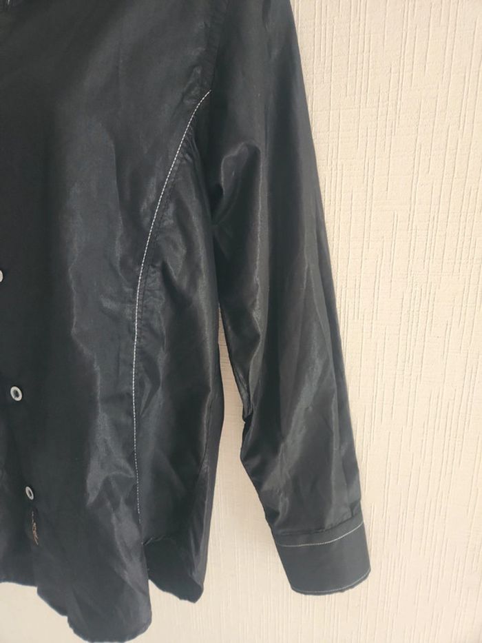 Chemise manches longues noire effet brillant M'rode S - photo numéro 5