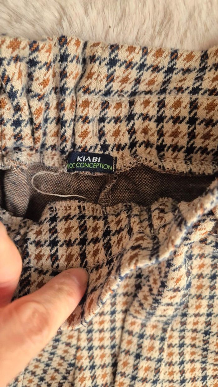 Ensemble pull col roulé bleu marine et pantalon jambe large écossais Kiabi 🐭 4 ans - photo numéro 5