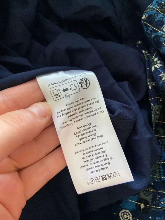 Robe à nouer dans le dos “Prunelle Arizona” Sézane Bleu Taille S - photo numéro 6