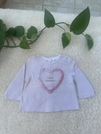 T-shirt manches longues rose tape à l’œil