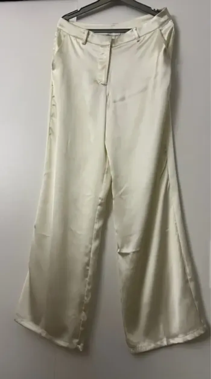 Pantalon satiné large fluide crème LPB - photo numéro 2