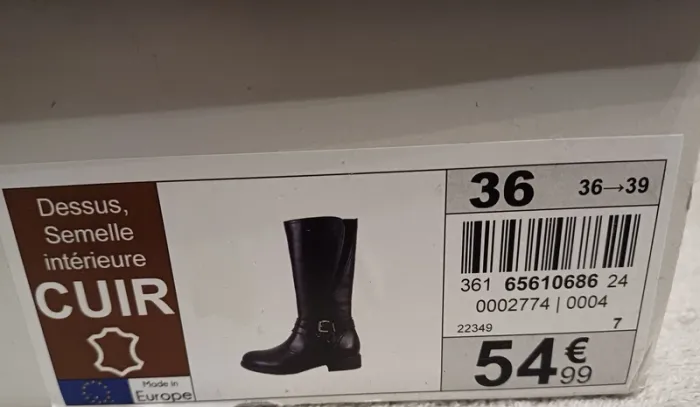 Bottes cuir La Halle pointure 36 (réf perso 83)(familleac72) - photo numéro 7