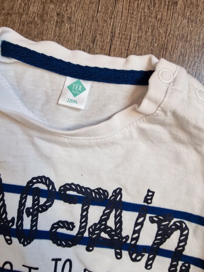 Tee-shirt manche longue 18 mois rayure marine - photo numéro 5