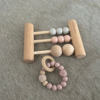 Lot de 2 hochets en bois Pellianni et my baby factory