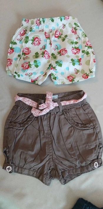 Lot shorts fille 1mois