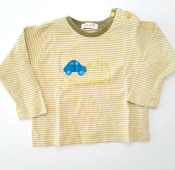 T-shirt rayé vert 12 mois