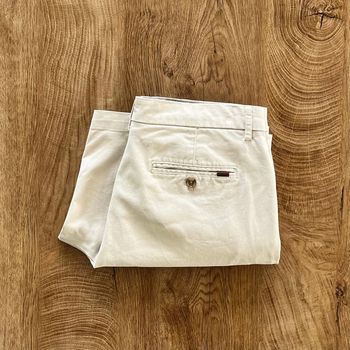 Short chino crème Chaps Coastland Wash pour homme, taille W 32 (42 taille française)