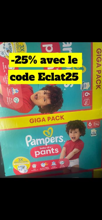 Deux Giga pack de couches culottes taille 6