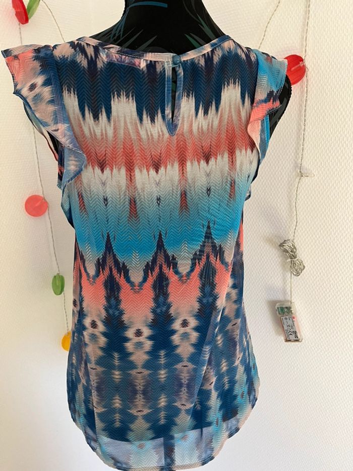Blouse rose et bleue camaïeu 36 - photo numéro 2