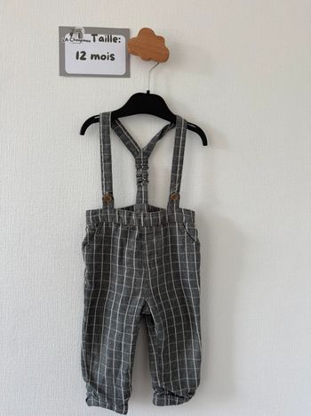 Pantalon avec bretelle - taille 12 mois 🌼