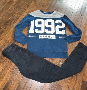 Sweat H&M (bon état ) et jeans okaidi (très bon état ) 14 ans