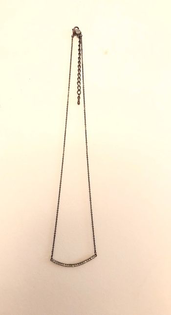 Collier fantaisie couleur cuivre avec rangée de strass