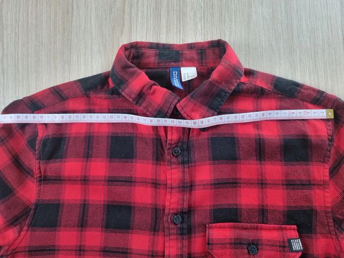 Chemise à carreaux rouge Homme H&M Taille M - photo numéro 5