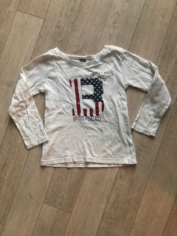 Tee-shirt blanc fille TAO