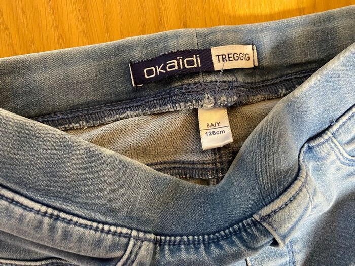 Okaidi Pantalon Tregging bleu clair Taille 8 ans - photo numéro 5