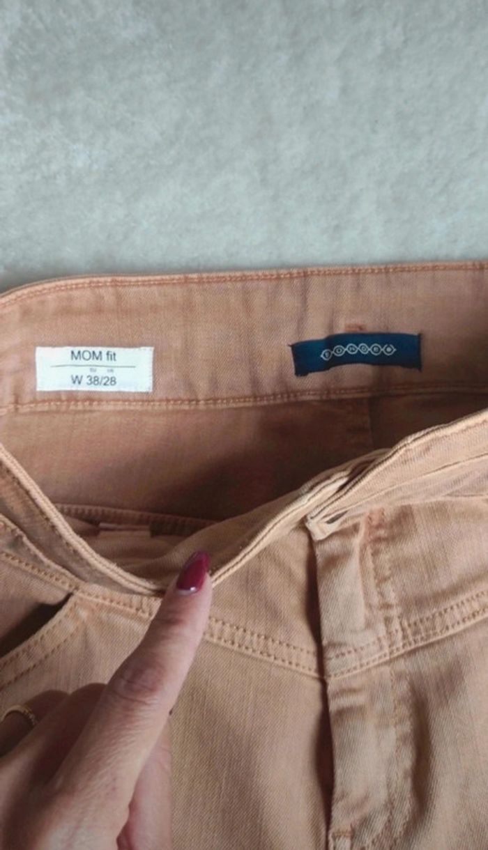 Jean beige Bonobo taille haute 38 W28 coton élasthanne - photo numéro 7