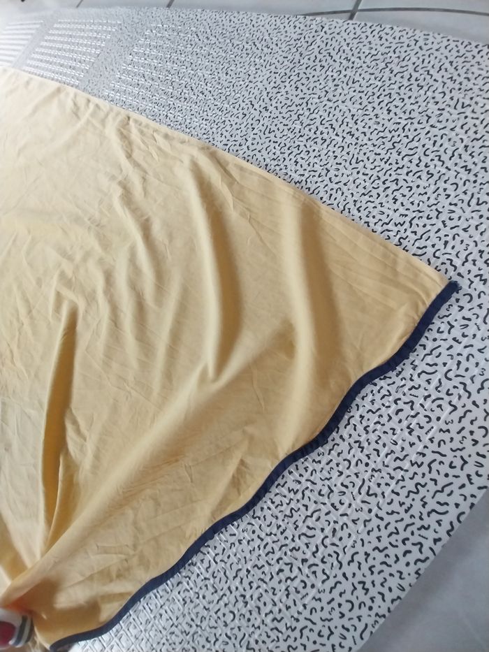 Drap bébé / enfant jaune moutarde – 100% coton – Fabriqué en France - photo numéro 3