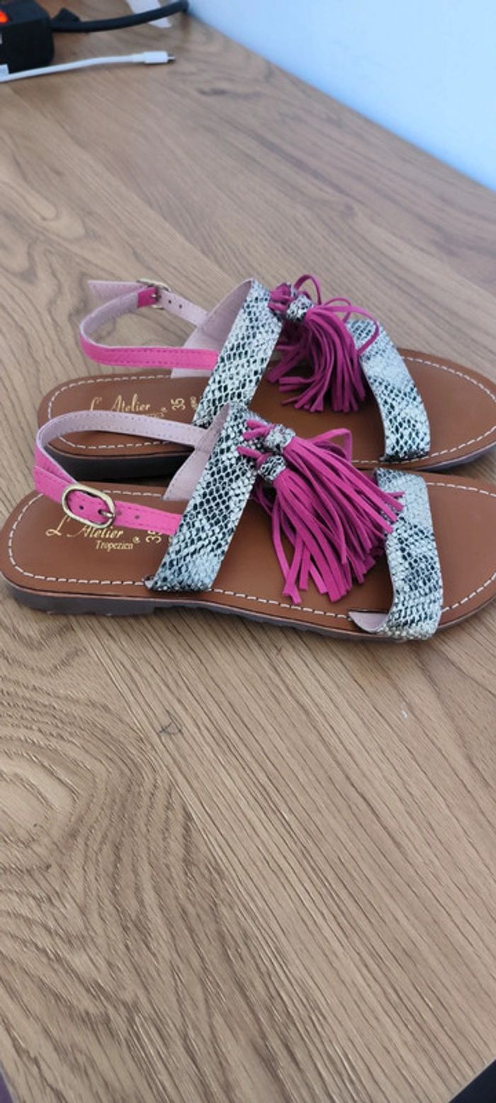 Sandales pied nu l'atelier tropézien 35 quasiment neuf