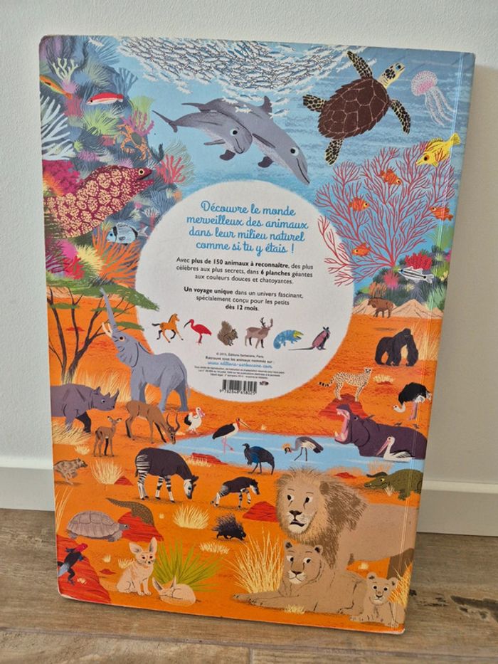 Livre cartonné très grand format mon tour du monde géant des animaux - photo numéro 2