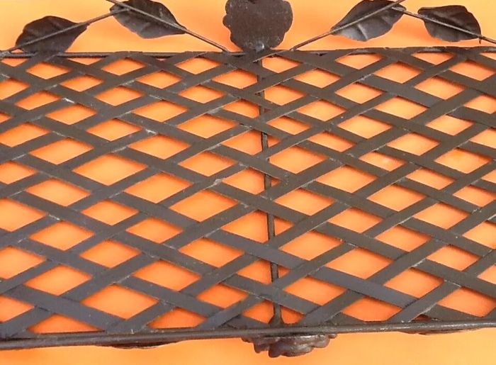 Plateau de service Forme rectangulaire Métal décor floral - photo numéro 4