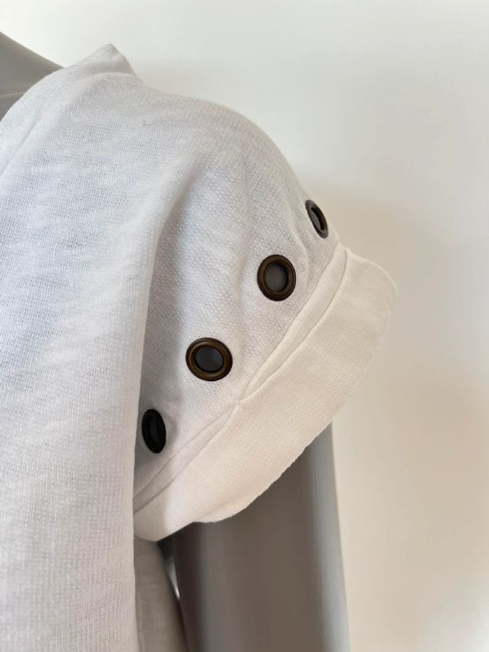 T-shirt blanc à œillets en métal – Taille S Orta x Lisa Germaneau - photo numéro 6