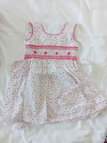 Robe été fille brodée main 12 mois