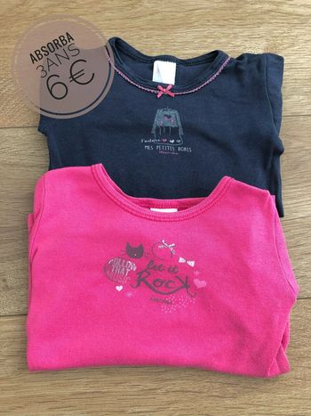 2 maillots de corps Absorba en 3ans