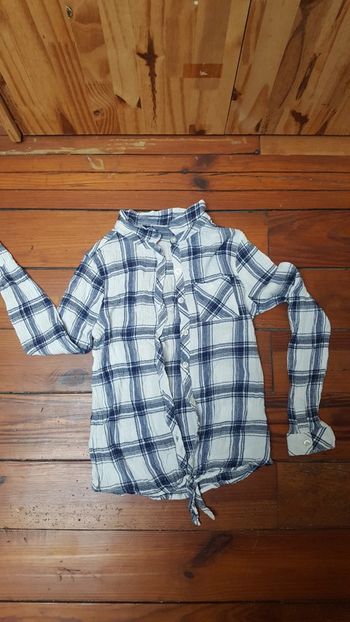 Chemise fantaisie à carreaux manches longues  fille