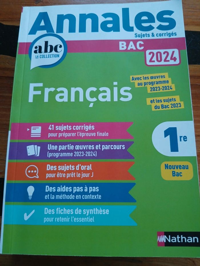 Annales français du bac 2024