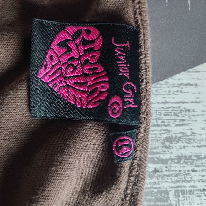 T-shirt manches longues marron imprimé taille XS 34 14 ans rip curl - photo numéro 2