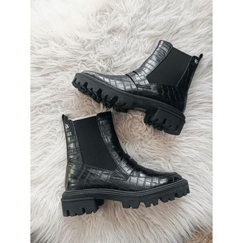 Bottines Noires Chelsea "Felice" effet croco Vanessa Wu Taille 40 Neuf dans sa boîte d'origine