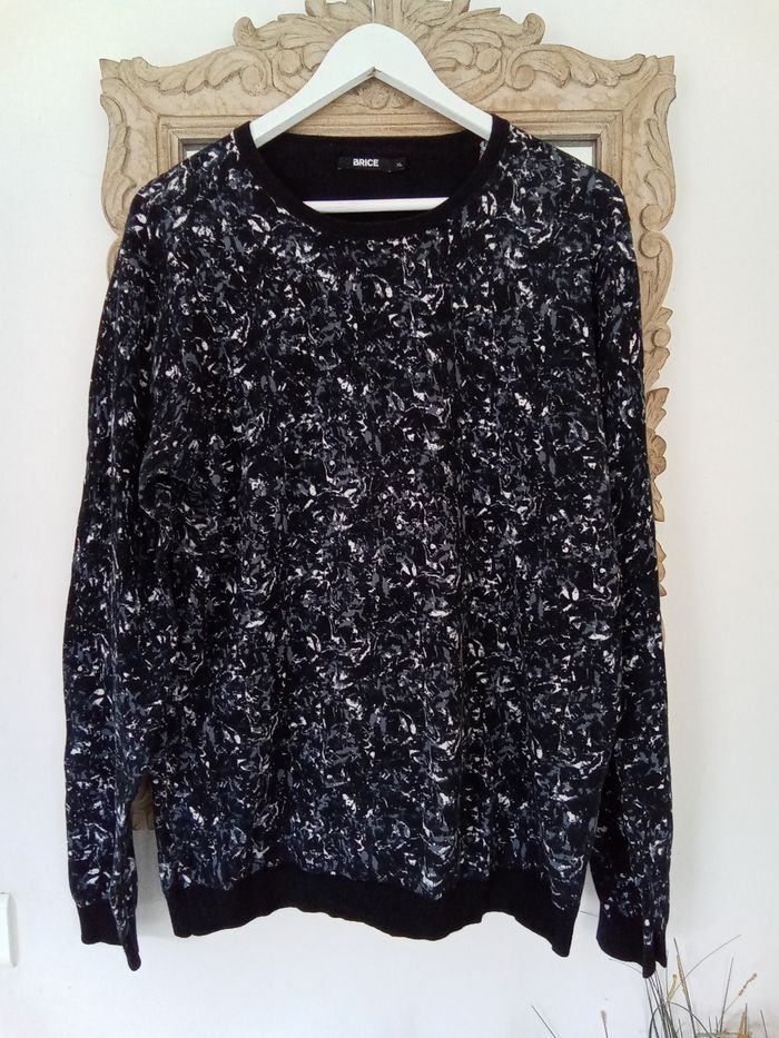 Pull léger à motifs noirs et gris Brice taille XL - photo numéro 3