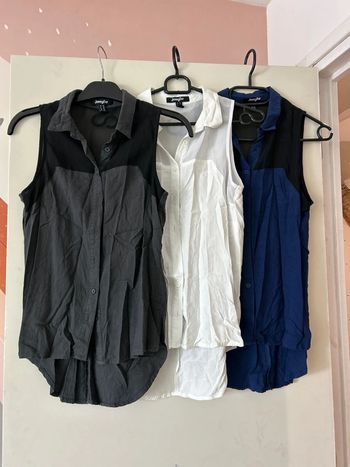 Lot 3 chemises asymétrique sans manches