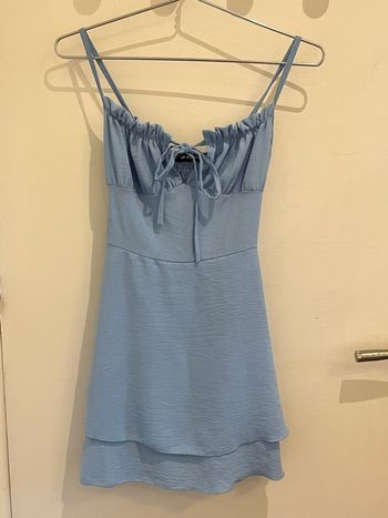 Robe courte à bretelles bleues made in italy 