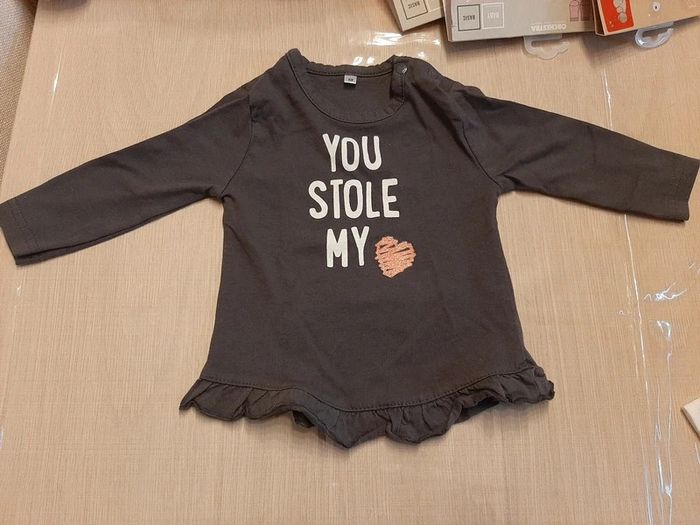 Sweat manches longues Gris foncé 6 mois Zeeman neuf