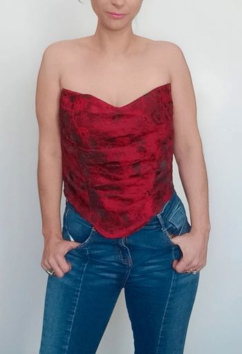 Bustier rouge asymétrique chic taille 42