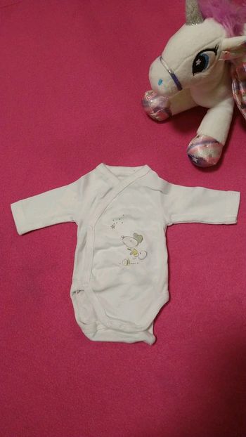 Body mixte portefeuille manches longues taille 46 cm prématuré sans marque.