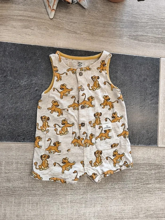 Combishort débardeur garçon 6 mois Disney Simba - photo numéro 2
