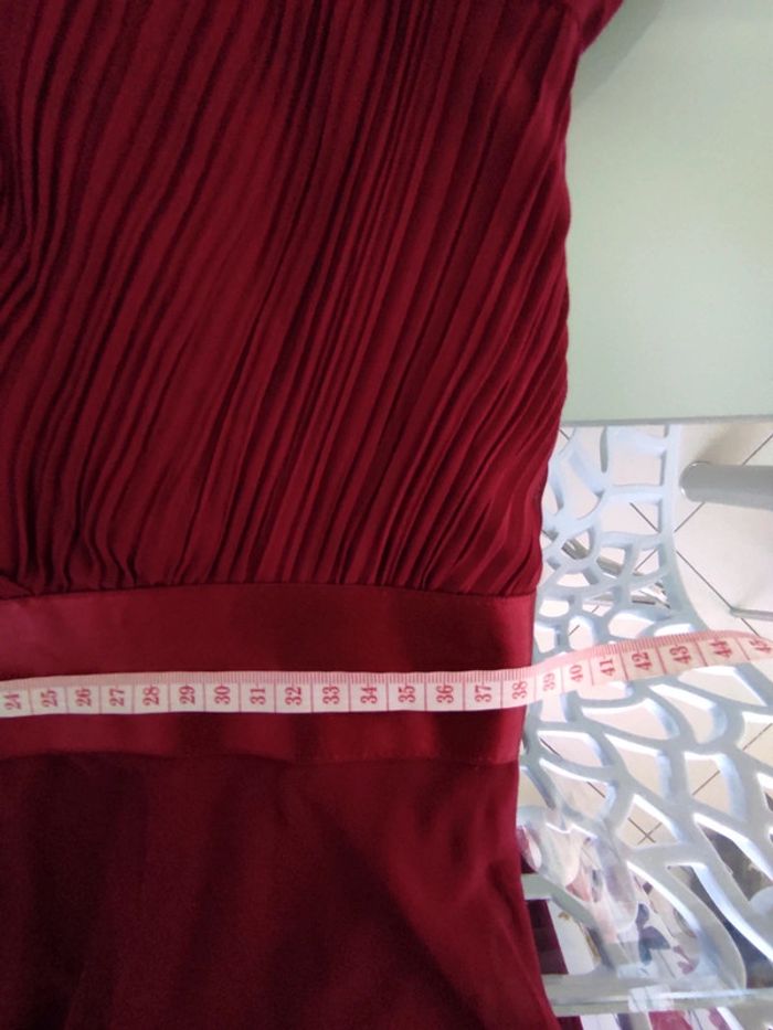 Robe de cérémonie en double V rouge bordeaux taille M - photo numéro 6
