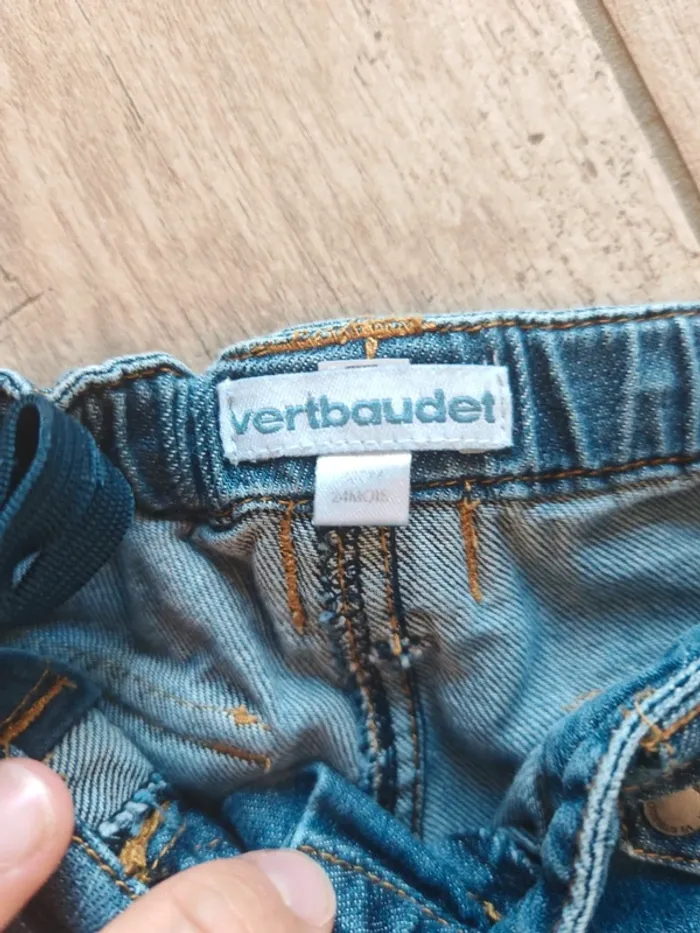 Ensemble d'été short en jeans et t-shirt rose 2 ans - photo numéro 3