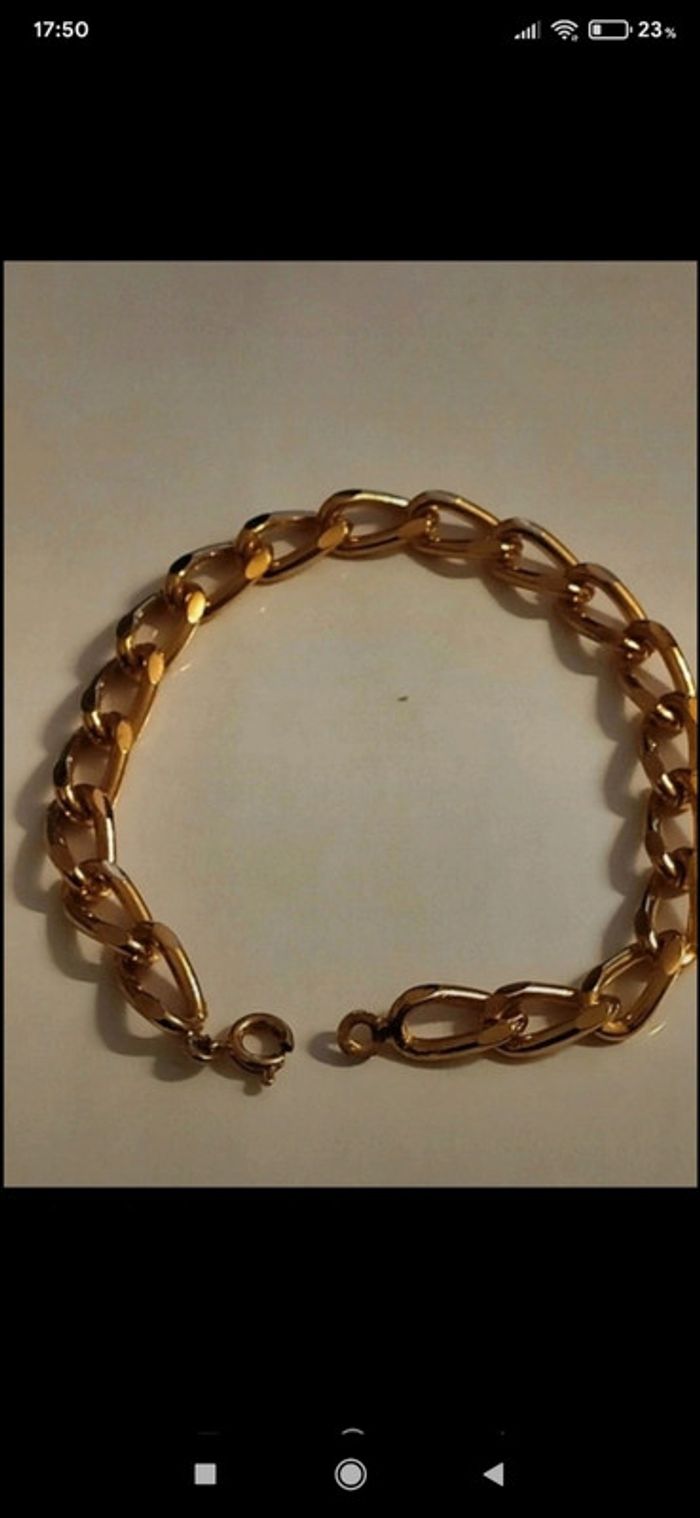 Bracelet mailles plaqué or - photo numéro 1