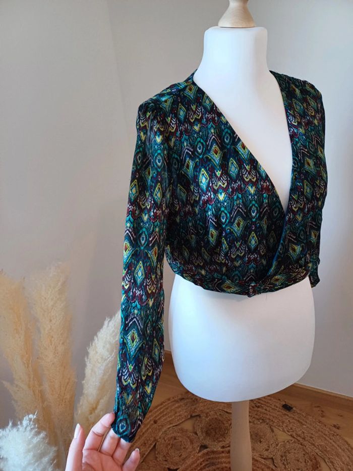 Blouse cache-coeur à motifs taille XL 42 - photo numéro 6